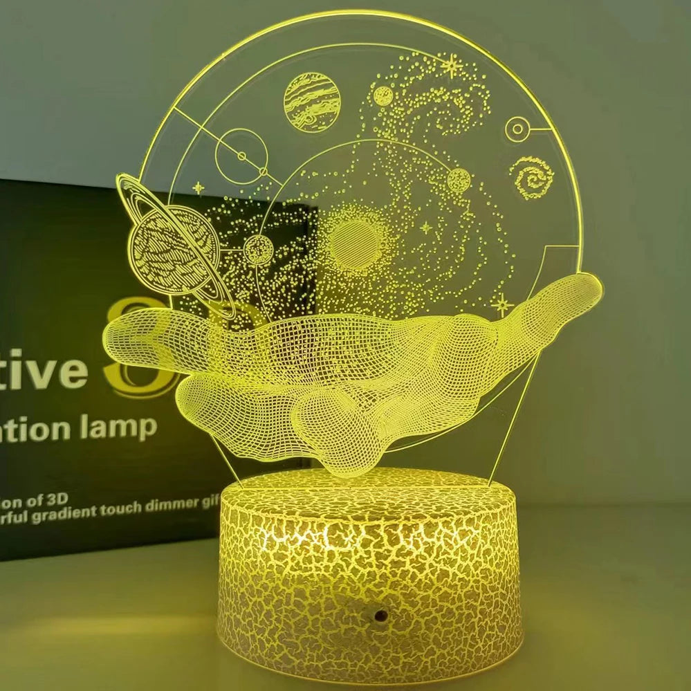 3D Optical Illusion Projectors Lamp Universe Space Galaxy in the Palm of Your Hand LED Night Light for Space Lover Boys and Girl