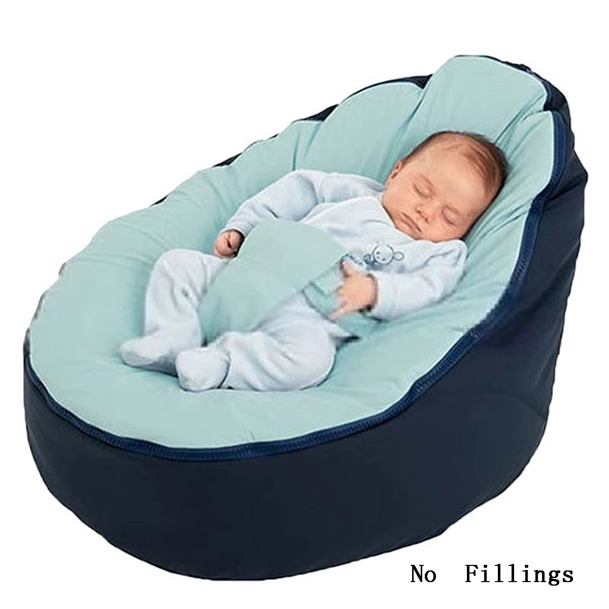 Soft Baby Chair Infant Bean Bag Bed Cover without Filler Pouf for Feeding Baby Snuggle Bed with Belt for Safety Protection