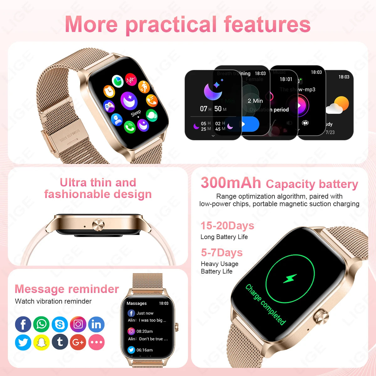 New Smart Watch Men 2026 Bluetooth Call Custom Watch Face Women’S Health Monitor Watches Heart Rate Waterproof Sports Smartwatch