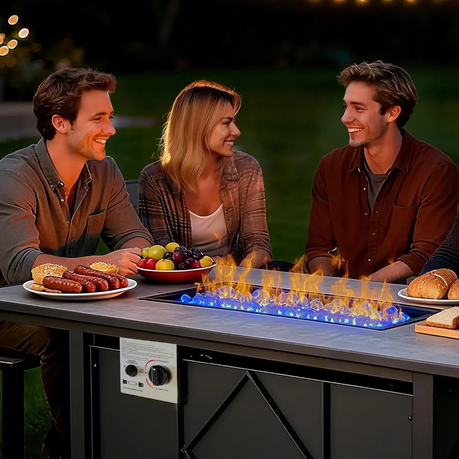 43 Inch Propane Fire Pit Table, 50,000 BTU Outdoor Gas Fire Pit for outside Patio Deck Garden Backyard Deck Balcony, CSA Certifi