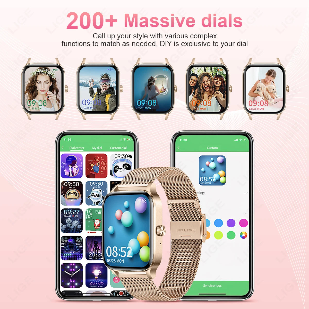 New Smart Watch Men 2026 Bluetooth Call Custom Watch Face Women’S Health Monitor Watches Heart Rate Waterproof Sports Smartwatch