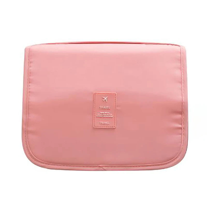 Make up Bags Solid Color Korean Foldable Cosmetic Bags Travel PVC Waterproof Large Capacity Toiletries Hangbag Storage