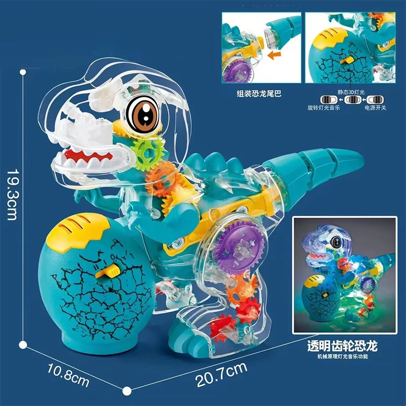 Light up Transparent Gears Police Car Toy for Kids Bump and Go Toy Car for Boys Girl Educational Baby Toys Car Music LED Effects