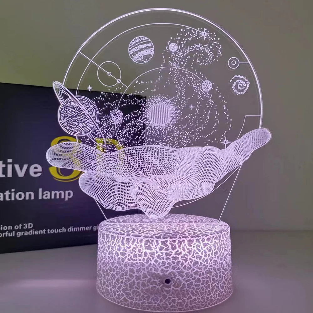3D Optical Illusion Projectors Lamp Universe Space Galaxy in the Palm of Your Hand LED Night Light for Space Lover Boys and Girl