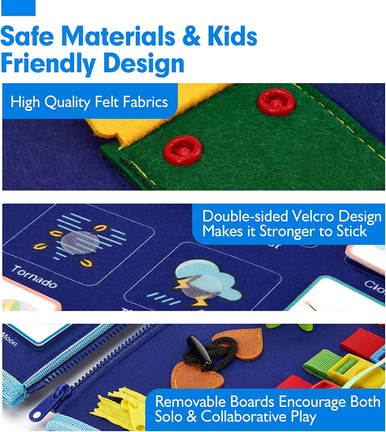 Toddler Montessori Busy Board Activities Education Toys Basic Dress Motor Skills Baby Travel Learning Toys for Christmas Gift