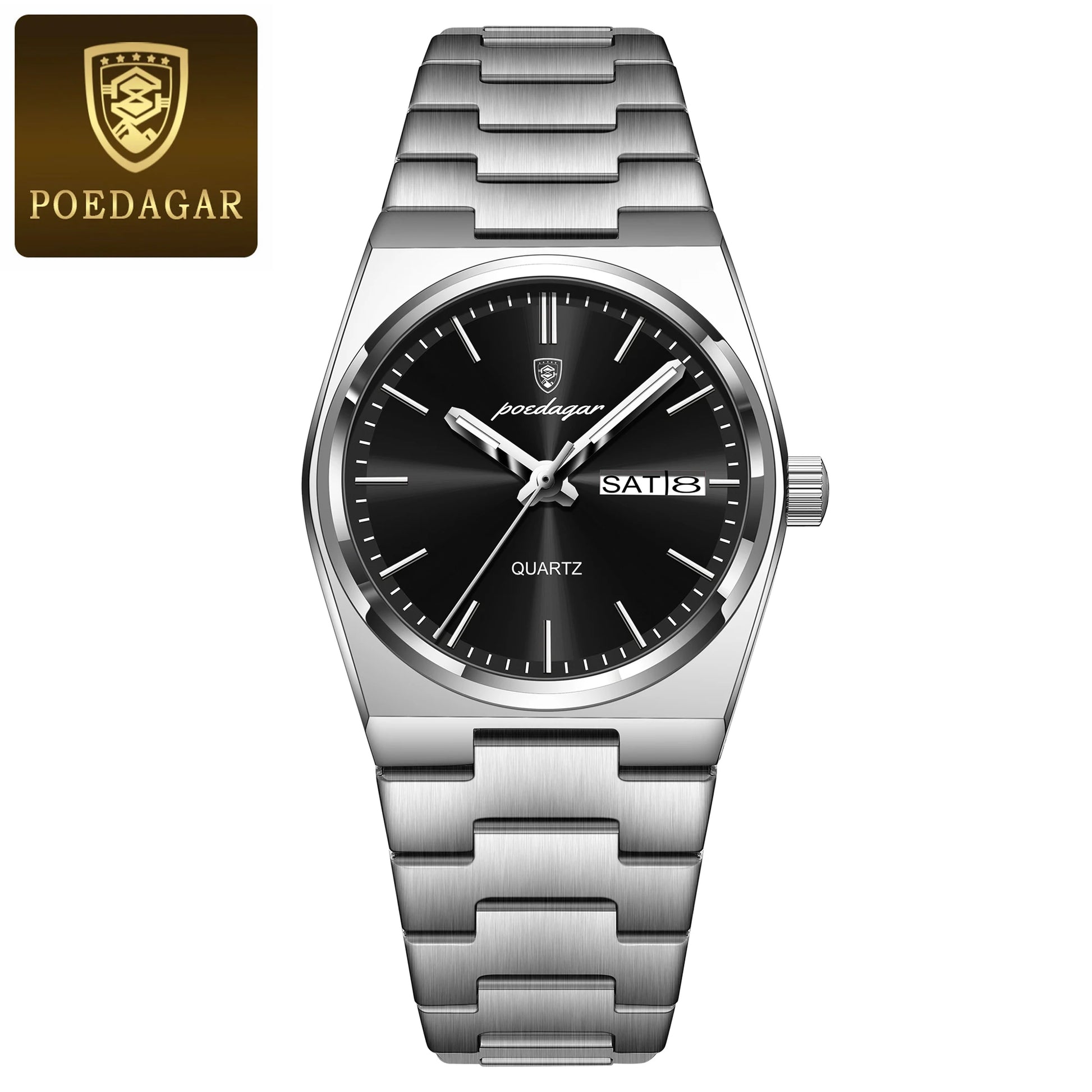 Top Luxury Woman Quartz Watch Waterproof Luminous Date Week Ladies Watch Stainless Steel Casual Elegant Women’S Watches