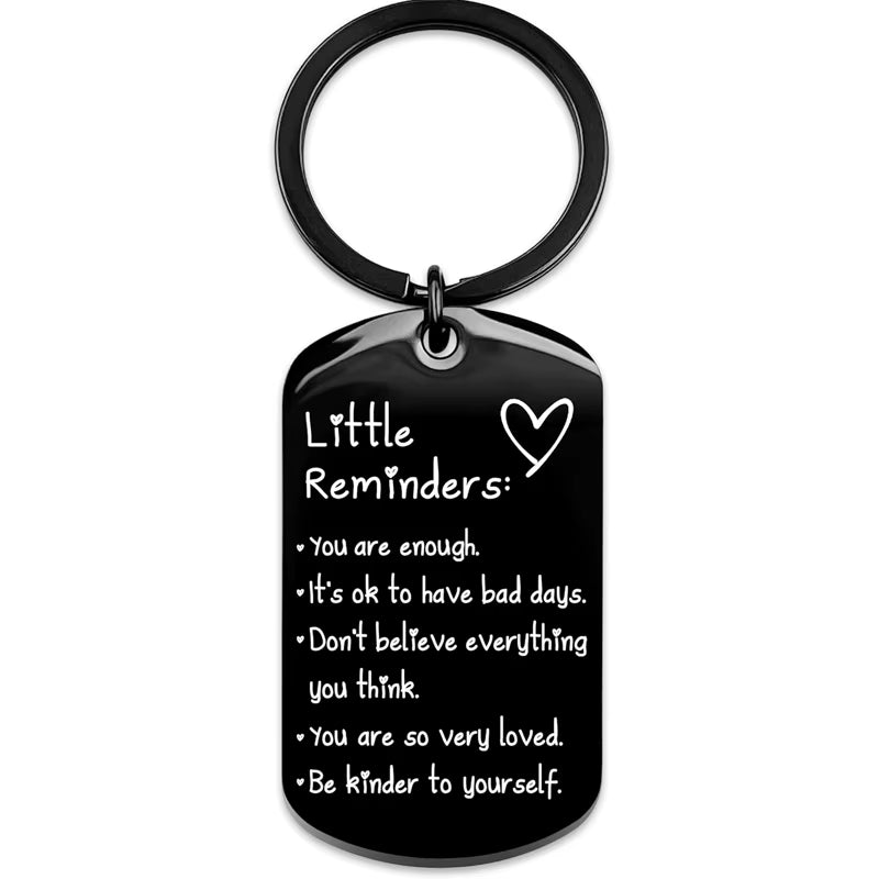Little Reminders Keychain Inspiration Gifts for Women Men Affirmation Uplifting Mental Health You Are Enough Keyring Jewelry