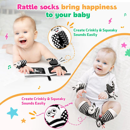 1 Set Baby Rattles Toys Infant Toys 0-6 Months Cute Stuffed Animals Wrist Rattle Foot Finder Socks Newborn Toys Baby Boy Gifts