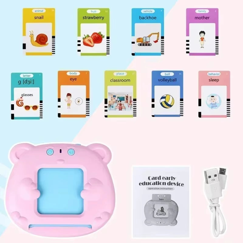 Early Education Flash Card Learning Toys Talking Flashcards for Kids Preschool English Learning German Spanish French