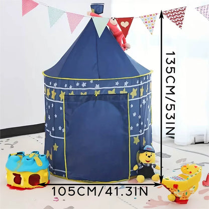 Night Sky Design Children'S Play House Tent, Cute Castle for Little Boy'S and Girls