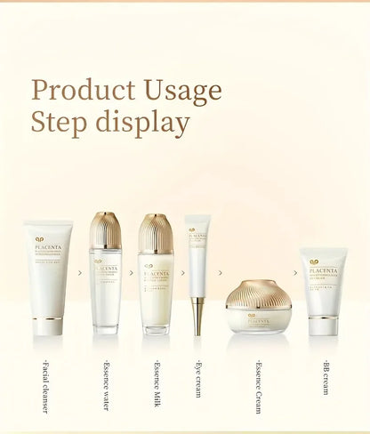 6 PCS Sheep Placenta Skincare Gift Set - Active Firming Hydrating Anti-Aging Facial Care,Toner,Essence Cream for Ms & Gifts