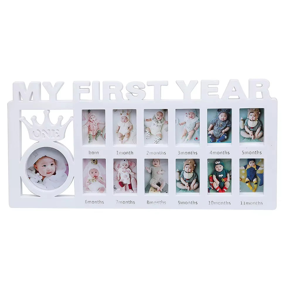 Baby Keepsake Frame 0-12 Months Pictures My First Year Photo Frame Newborn Memory Gifts