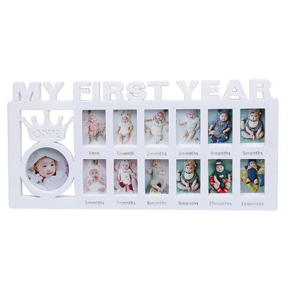Baby Keepsake Frame 0-12 Months Pictures My First Year Photo Frame Newborn Memory Gifts