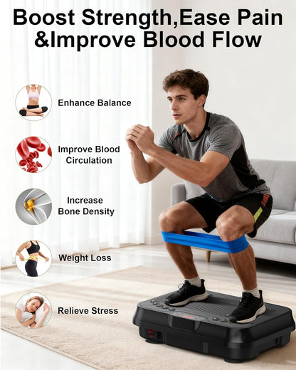 Vibration plate machine benefits for strength, weight loss and circulation