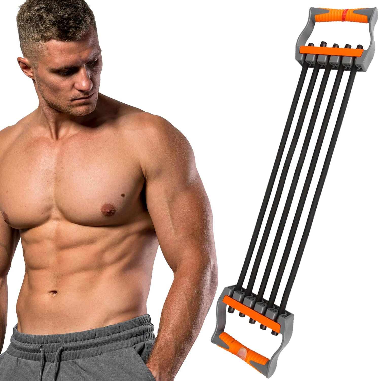 Adjustable 5-tube chest expander resistance band for upper body workout