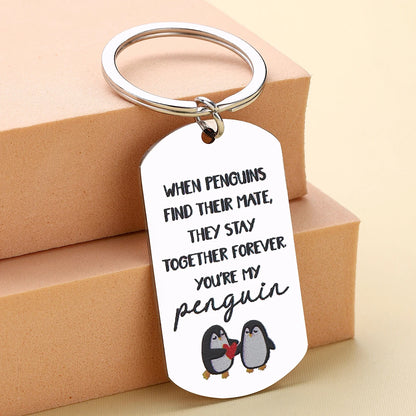 Couple Gift Penguin Love Sweetest Day Keychain for Boyfriend Husband Gift Christmas Valentine'S Day Gift for Anniversary Gift