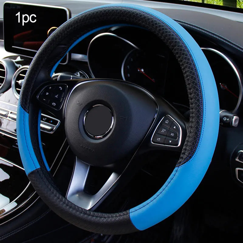 Universal New Steering Wheel Cover Breathable Artificial Leather Car Steering-Wheel Cover Fabric Braid Auto Interior Accessories
