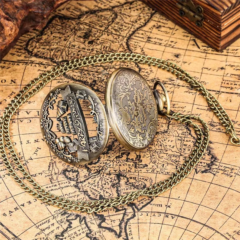 Vintage Bronze Necklace Birthday Gift Hollowed-Out Cake Gift 3D Carved Birthday Gift for Children