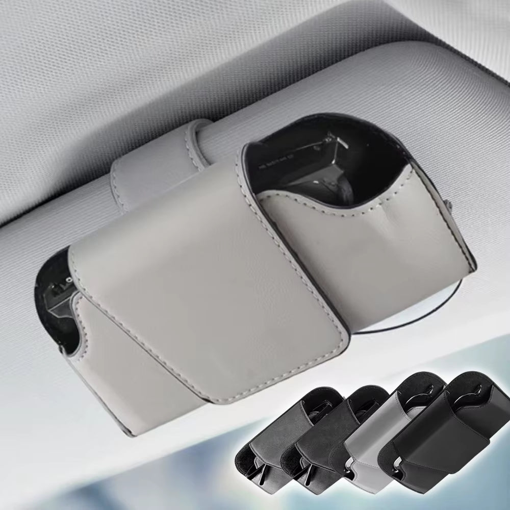 Car Glasses Case Auto Sun Visor Premium Suede Glasses Holder Wear-Resistant Sunglasses Protective Box Universal Cars Accessories