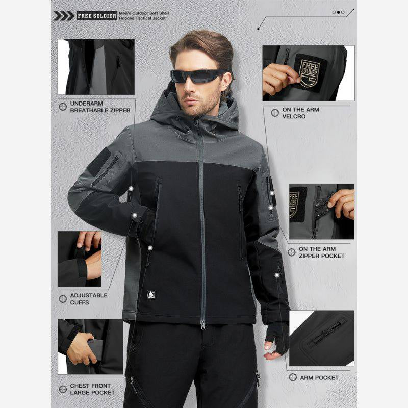 SHARKSKIN Men’S Warm Waterproof Softshell Tactical Hiking Jacket