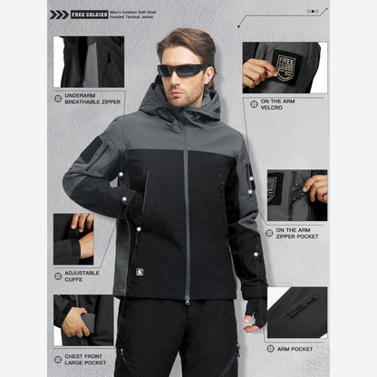 SHARKSKIN Men’S Warm Waterproof Softshell Tactical Hiking Jacket