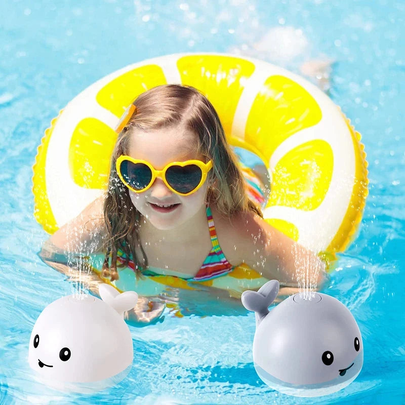 Baby Light up Bath Toys Whale Automatic Sprinkler Bathtub Toys Kids Infant Swim Pool Bathroom Toys Gifts with Music LED Light