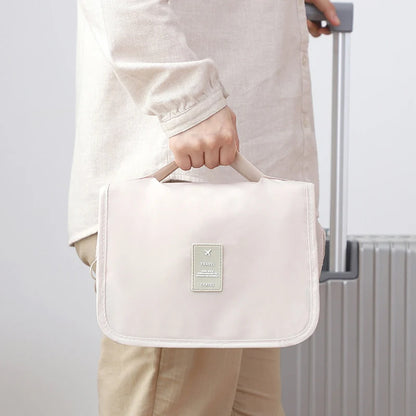 Make up Bags Solid Color Korean Foldable Cosmetic Bags Travel PVC Waterproof Large Capacity Toiletries Hangbag Storage