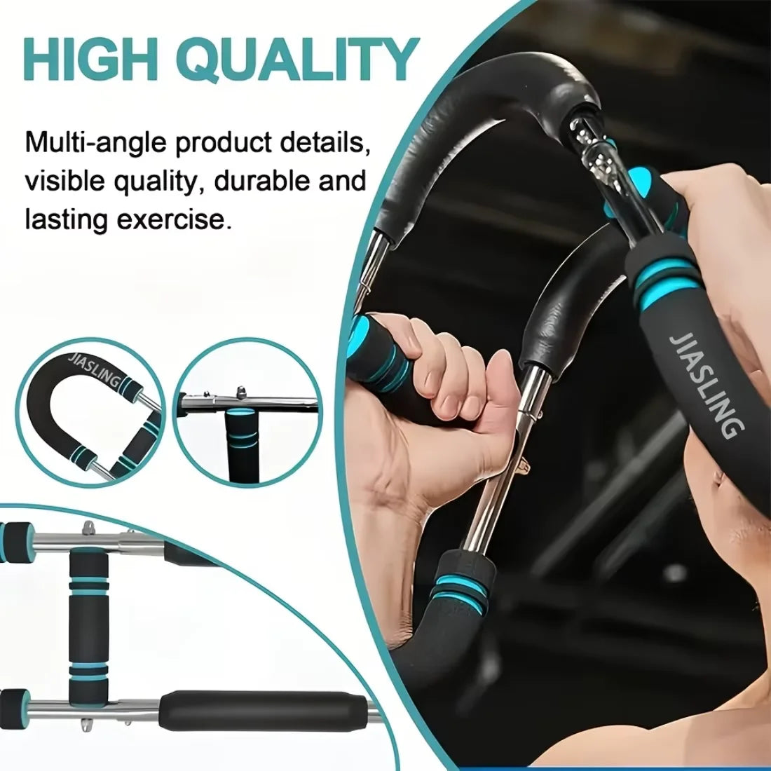 Adjustable Power Twister Bar 60-100LBS Spring Resistance Chest Expander Arm Trainer for Men - Upper Body Strength Training Home