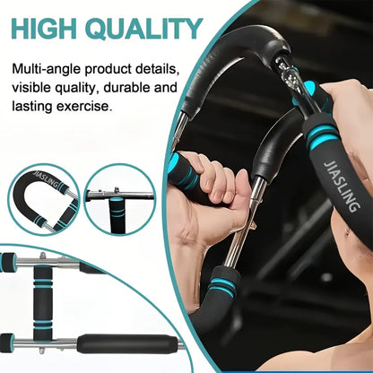 Adjustable Power Twister Bar 60-100LBS Spring Resistance Chest Expander Arm Trainer for Men - Upper Body Strength Training Home