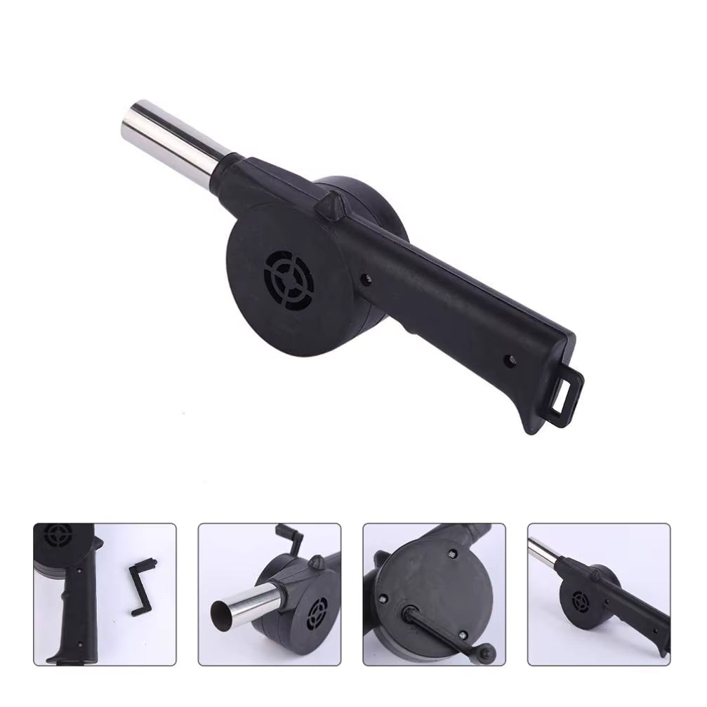 Mini Hand-Cranked Air Blower Portable BBQ Grill Fire Bellows Barbecue Fan for Picnic Camping Outdoor Grilling Essentials