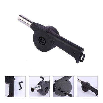 Mini Hand-Cranked Air Blower Portable BBQ Grill Fire Bellows Barbecue Fan for Picnic Camping Outdoor Grilling Essentials