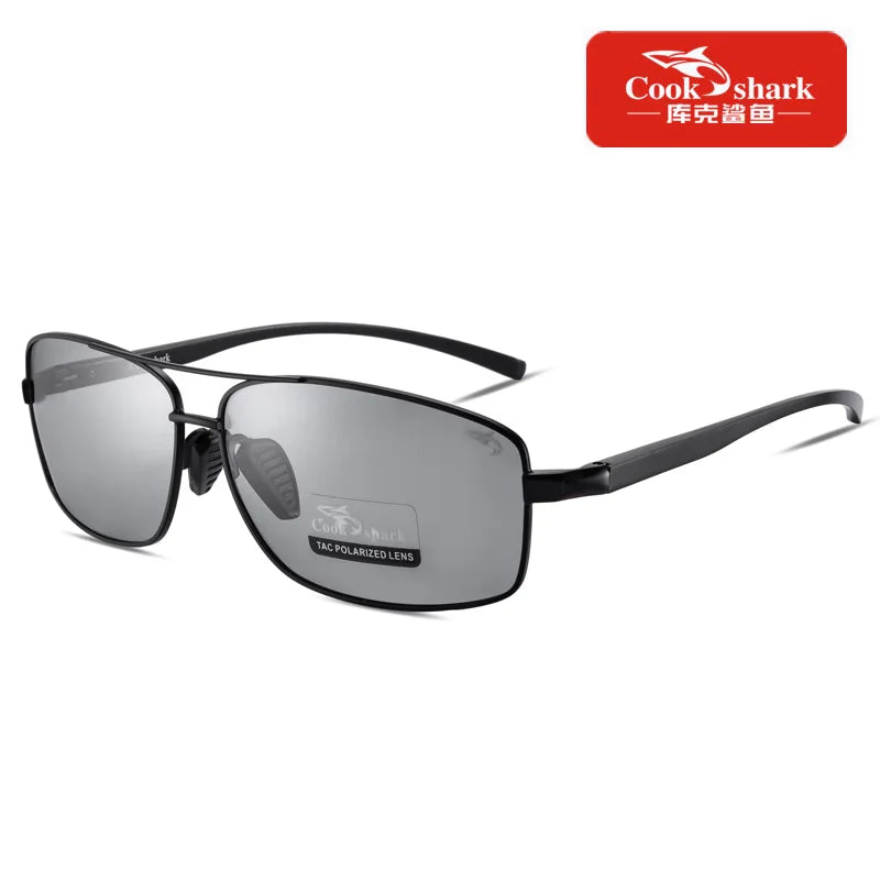 Cook Shark New Color Changer Sunglasses Men'S Sunglasses Tidal Polarization Driver'S Mirror Driving Night Vision Glasses