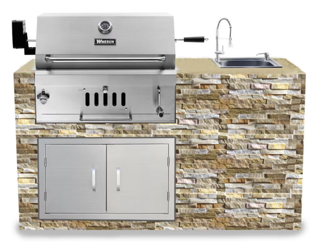 S.Steel Charcoal BBQ Grill Stainless Steel Built-In Grill, Courtyard Grill, Charcoal Grill，Outdoor BBQ Stove