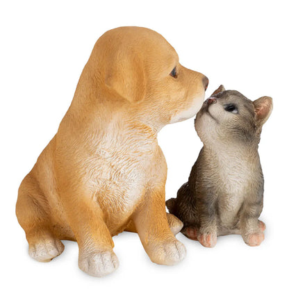 Cat and Dog Garden Sculptures Statues for Outdoor Patio Yard Lawn Home Decoration Animal Decorative Figurines Housewarming Gifts