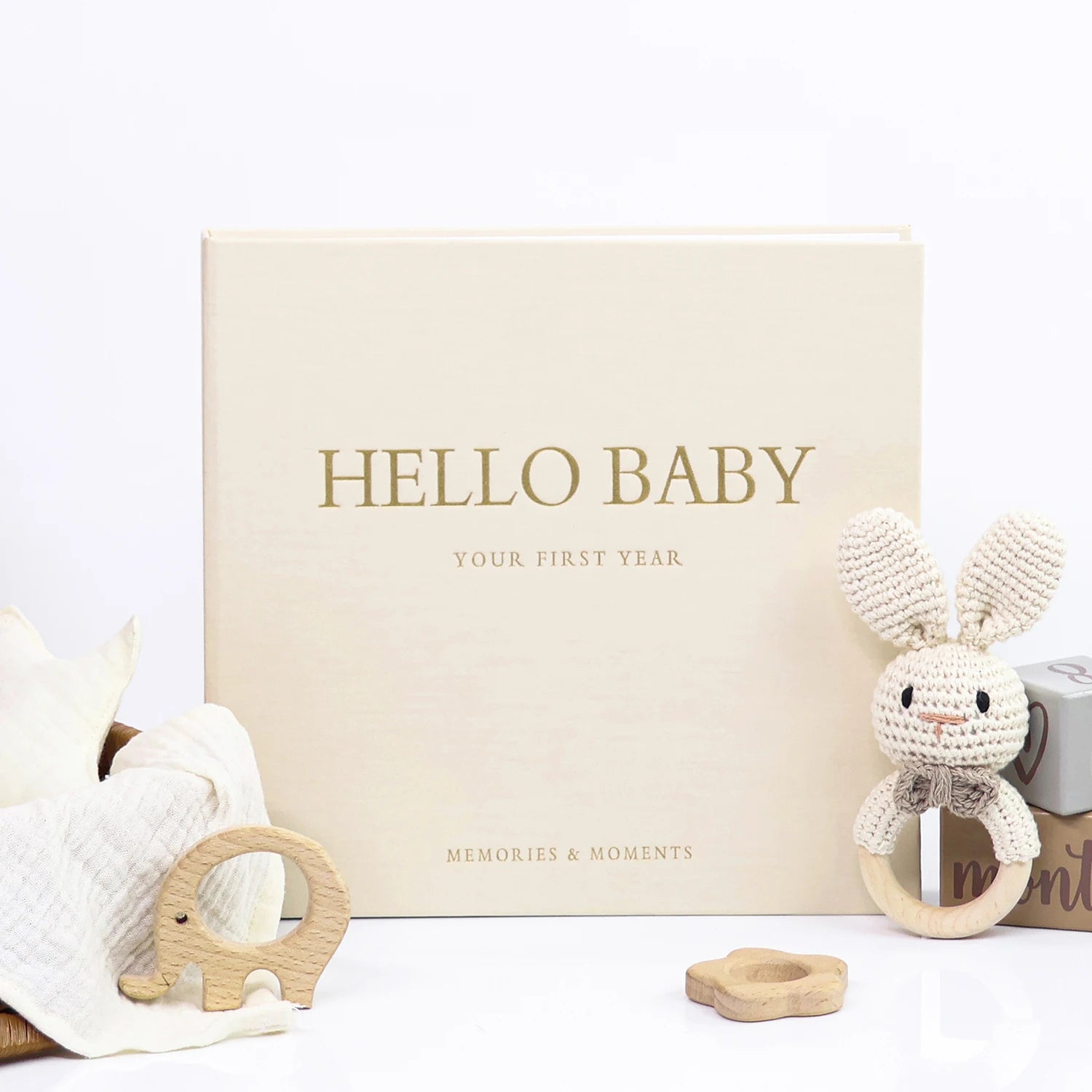 Wholesale Baby Memory Book Hello Baby Beige Keepsake Pregnancy Record Growth First Year Milestone Journal Scrapbook Album