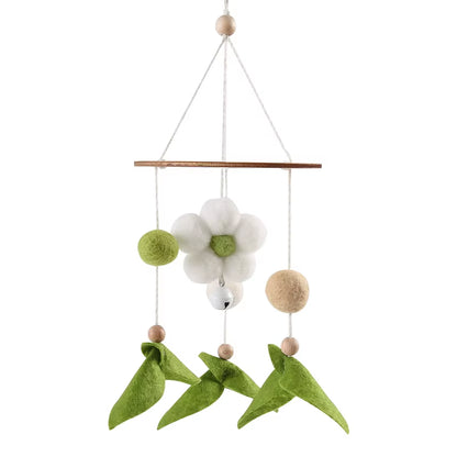 Baby Bed Bell Wood Mobile Toddler Rattles Toys Crib Bell Rattles Boho Style Kids Musical Toys 0-12 Months for Baby Newborn Gifts