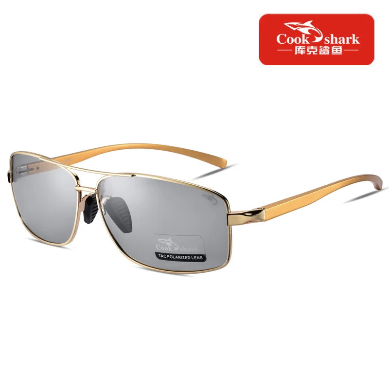 Cook Shark New Color Changer Sunglasses Men'S Sunglasses Tidal Polarization Driver'S Mirror Driving Night Vision Glasses