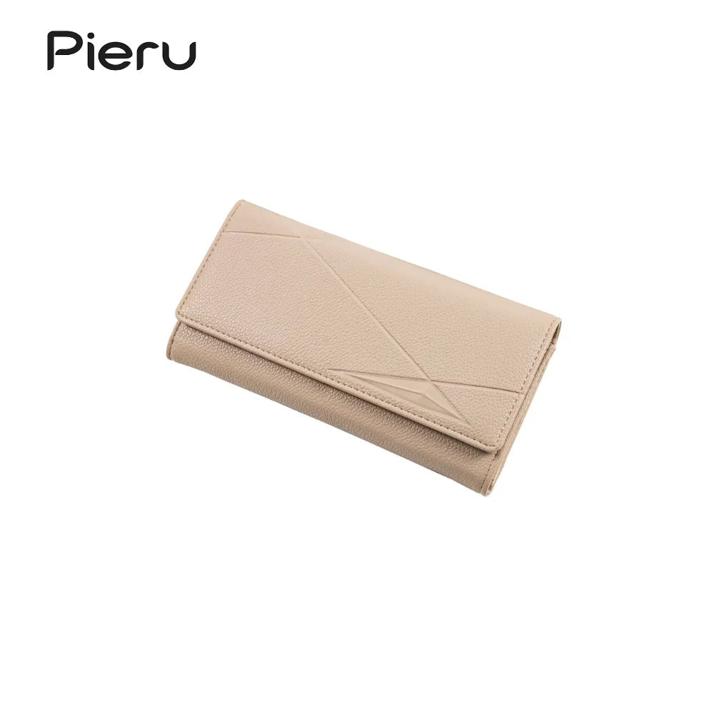 Pieru Women’S Trifold Wallet – Embossed PU Leather Long Wallet