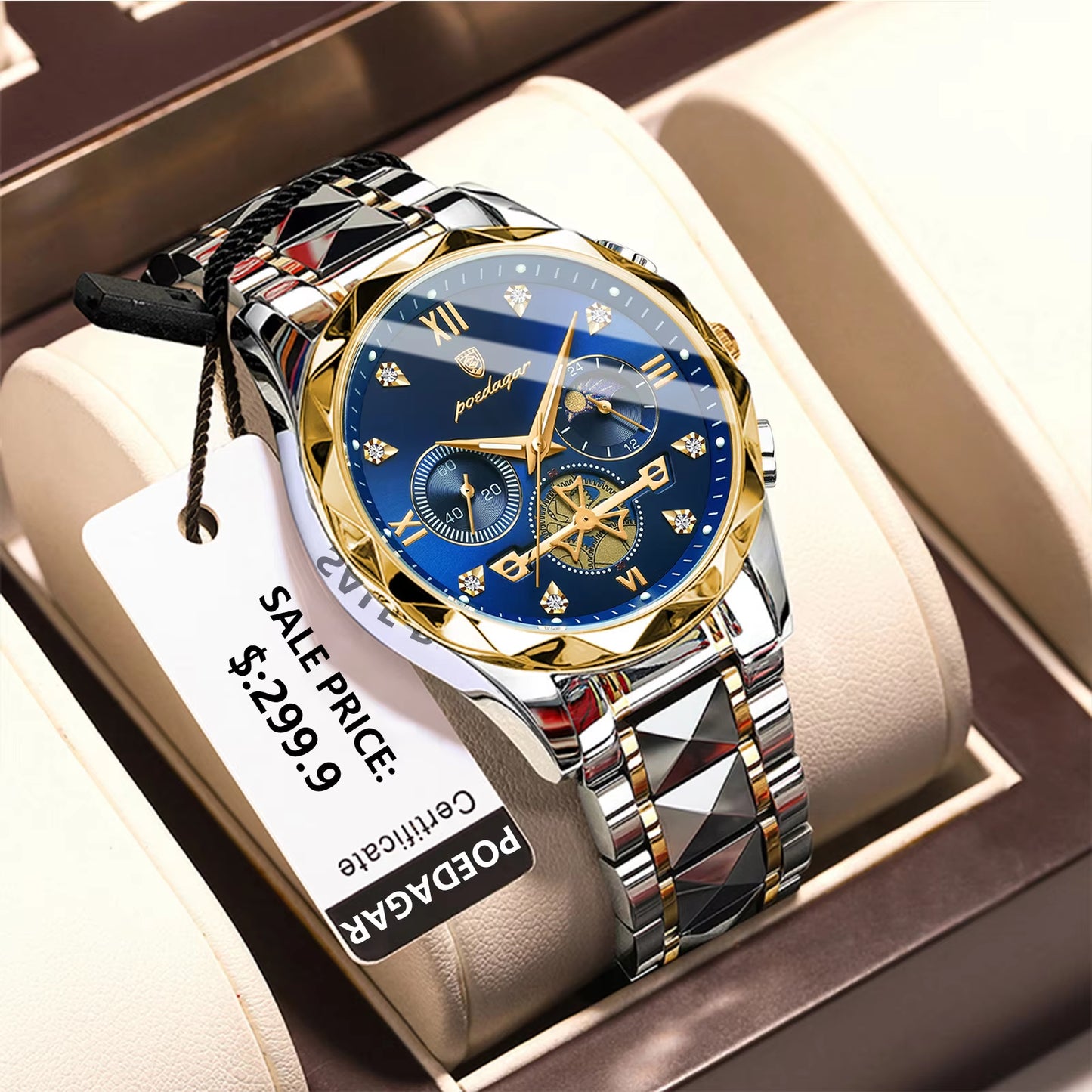 Luxury Man Wristwatch Chronograph Waterproof Luminous Men Watch Stainless Steel High Quality Sport Men'S Quartz Watches