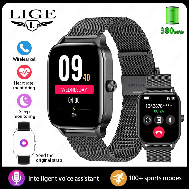 New Smart Watch Men 2026 Bluetooth Call Custom Watch Face Women’S Health Monitor Watches Heart Rate Waterproof Sports Smartwatch