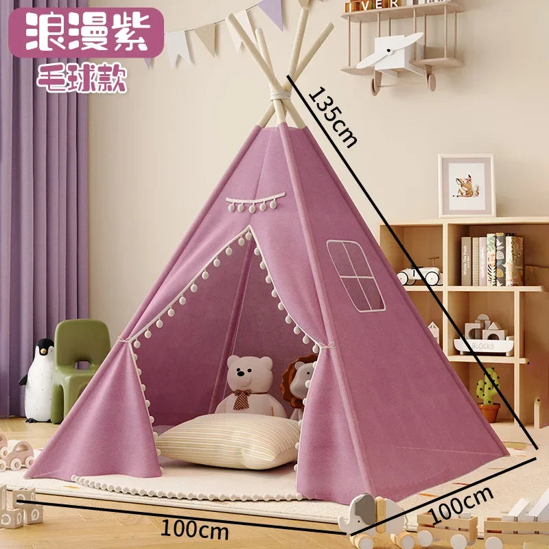 Tents for Kids Indoor Household Play House Wigwam for Children Portable Folding Tipi Teepee Girl and Boy Castle Play Tents