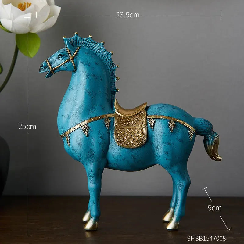 Horse Sculpture Home Decoration Accessories Chinese Style Living Room Decoration Dengshui Statue Office Decor Housewarming Gifts
