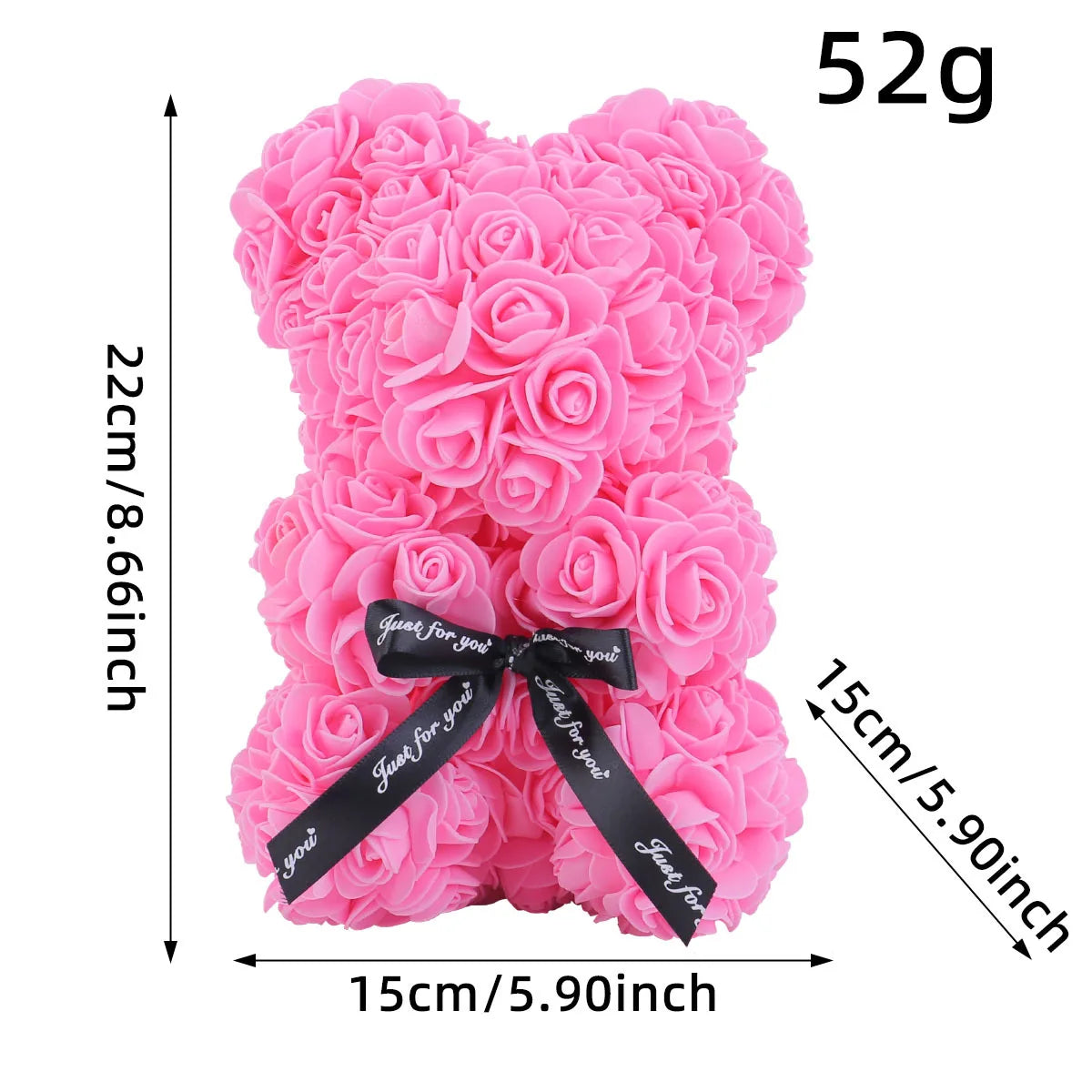 Wedding Home Decor, Rainbow Eternal Rose Bear, Anniversary Gift