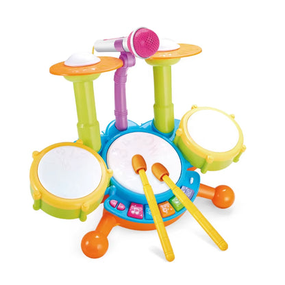 Kids Drum Set Toddlers 1-3 Musical Baby Educational Instruments Toys for Toddlers Girl Microphone Learning Activities Gifts