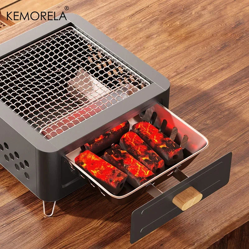1Set New Outdoor BBQ Camping Stove Brazier Barbecue Grill Stove Tea Cooking Household Carbon Charcoal Stove Heating Brazier