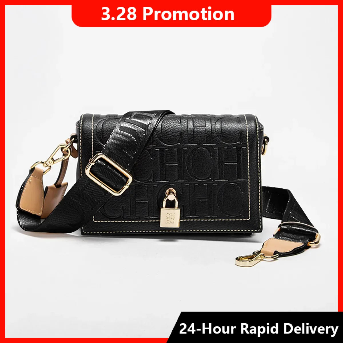 Womens Shoulder Bag Luxury Brand 2025 Fashion Solid Color Printed Handbag Fashion Design Model Metal Accessories Buckle