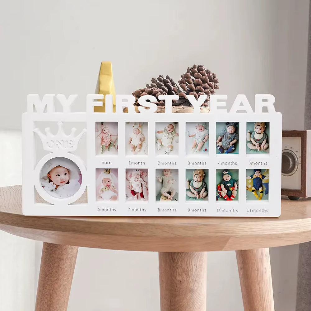 Baby Keepsake Frame 0-12 Months Pictures My First Year Photo Frame Newborn Memory Gifts