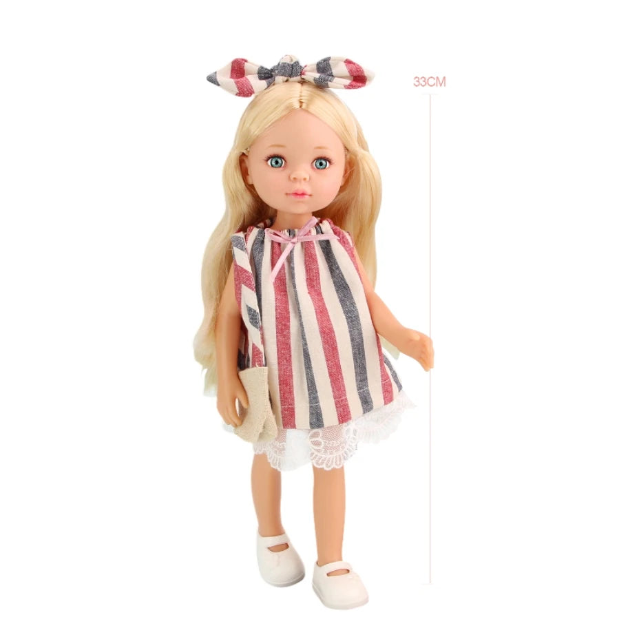 13 Inch Girls Doll Toys,Realistic Movable Figure Doll with Clothes Shoes Kids Toys Birthday Gifts