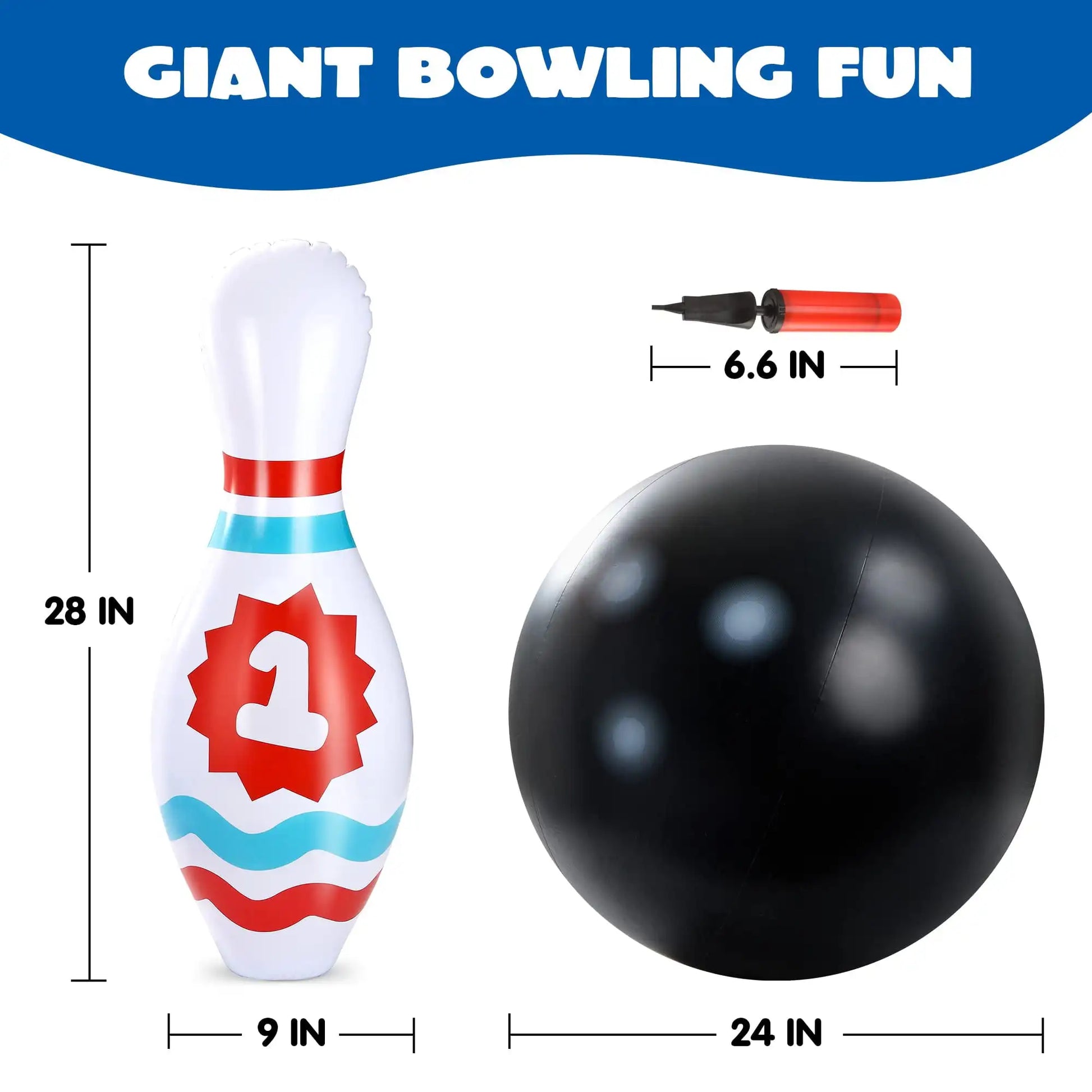 Giant Inflatable Bowling Set for Kids Adults Christmas Birthday Gift Party Games Education Motor Skills Toys