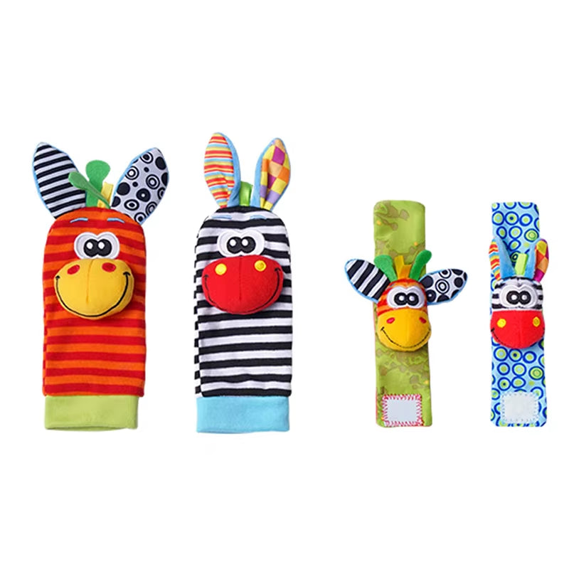1 Set Baby Rattles Toys Infant Toys 0-6 Months Cute Stuffed Animals Wrist Rattle Foot Finder Socks Newborn Toys Baby Boy Gifts